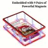 Matlir Magnetic PSA/CGC Slab Protector with Foldable Kickstand - UV Protection Tempered Glass & Aluminum Metal Bumper for 35PT PSA CGC CSG AGS, 9-Point Secure Lock Display Guard & Clear View (Red) view 3