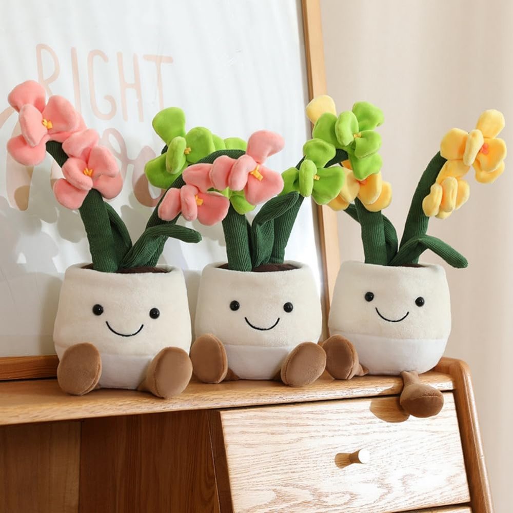 LYFJMUS 3 Pcs Soft Succulents Plush Toy Soft Tulip Plush Toys Simulation Succulents Tulip Throw Pillow Gift for Kids (Orchid)