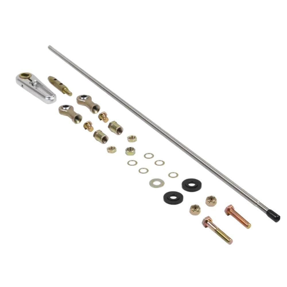 21 Inch Column Shift Linkage Kit ACA-1800 Silver Compatible With GM TH-200 200-4R TH-350 TH-400 4L60 4L60E 4L80E 700-R4 Transmission