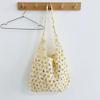 Floral Tote Large Capacity Daisy Motif Handbag Vibrant Multi-Color Hand-Knitted Hobo Bag Cotton Yarn Shoulder Bag Picnic Aesthetic Gear(White) view 4