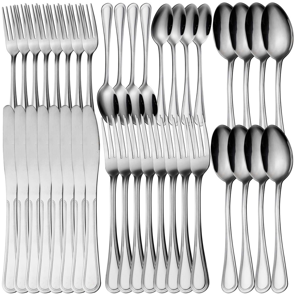40-Piece Silverware Set 304 Stainless Steel Flatware Set