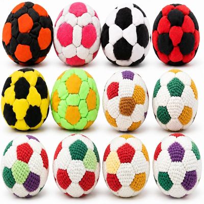 6/12 Pack Plush Foot Bags Hacky,Foot Bag Sacks Soft Crochet Soccer Foot Bags for Adults & Kids, Beginner Juggling Balls for Coordination, Indoor Outdoor Party Favors & Sports Gifts (12pc)