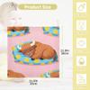 CUPADA Baby Washcloths Muslin Face Towels Cute Buffalo Sleeping Pattern Absorbent Wash Towels - Soft Wash Wipes for Infant Newborn, 3 Pack view 2