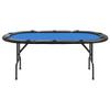 Sinkzol Blue Folding Poker Table with Felt Surface and Padded Rim, Engineered Wood and Steel Frame, Oval Shape Seating 10 Players, Foldable Card Game Table for Casino Blackjack Tournament Playroom view 2