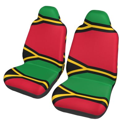 LPLSNWS Flag of Vanuatu Patterned, Durable Car Seat Covers, 2-Pack Suitable for Passenger Cars, Trucks, Commercial Vehicles, and Marine Seats
