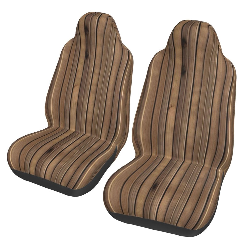 LPLSNWS Solid Wood Pattern Patterned, Durable Car Seat Covers, 2-Pack Suitable for Passenger Cars, Trucks, Commercial Vehicles, and Marine Seats