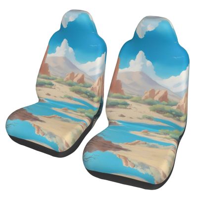 LPLSNWS Oasis in The Desert Patterned, Durable Car Seat Covers, 2-Pack Suitable for Passenger Cars, Trucks, Commercial Vehicles, and Marine Seats