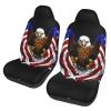 LPLSNWS USA Flag Patriotic Eagle Patterned, Durable Car Seat Covers, 2-Pack Suitable for Passenger Cars, Trucks, Commercial Vehicles, and Marine Seats view 1
