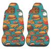 LPLSNWS Lots of Cartoon Burger Fries Patterned, Durable Car Seat Covers, 2-Pack Suitable for Passenger Cars, Trucks, Commercial Vehicles, and Marine Seats view 2