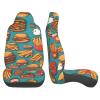LPLSNWS Lots of Cartoon Burger Fries Patterned, Durable Car Seat Covers, 2-Pack Suitable for Passenger Cars, Trucks, Commercial Vehicles, and Marine Seats view 4