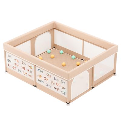 Large Baby Playpen for Babies and Toddlers -79x71 Inches Indoor & Outdoor Baby Playard with Ocean Balls and Pulling Ring