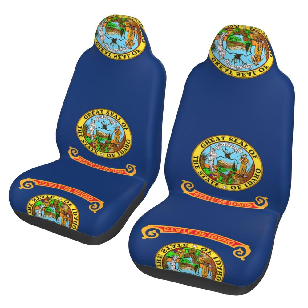 LPLSNWS Idaho State Flag Patterned, Durable Car Seat Covers, 2-Pack Suitable for Passenger Cars, Trucks, Commercial Vehicles, and Marine Seats