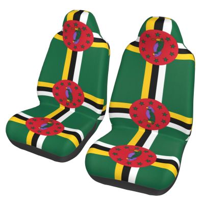 LPLSNWS Flag of The Commonwealth of Dominica Patterned, Durable Car Seat Covers, 2-Pack Suitable for Passenger Cars, Trucks, Commercial Vehicles, and Marine Seats