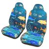 LPLSNWS Blue Underwater World of Fish Patterned, Durable Car Seat Covers, 2-Pack Suitable for Passenger Cars, Trucks, Commercial Vehicles, and Marine Seats view 1
