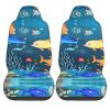 LPLSNWS Blue Underwater World of Fish Patterned, Durable Car Seat Covers, 2-Pack Suitable for Passenger Cars, Trucks, Commercial Vehicles, and Marine Seats view 2