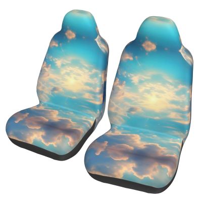 LPLSNWS Cloudy Sky Patterned, Durable Car Seat Covers, 2-Pack Suitable for Passenger Cars, Trucks, Commercial Vehicles, and Marine Seats