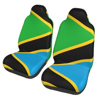 LPLSNWS Tanzania Flag Patterned, Durable Car Seat Covers, 2-Pack Suitable for Passenger Cars, Trucks, Commercial Vehicles, and Marine Seats