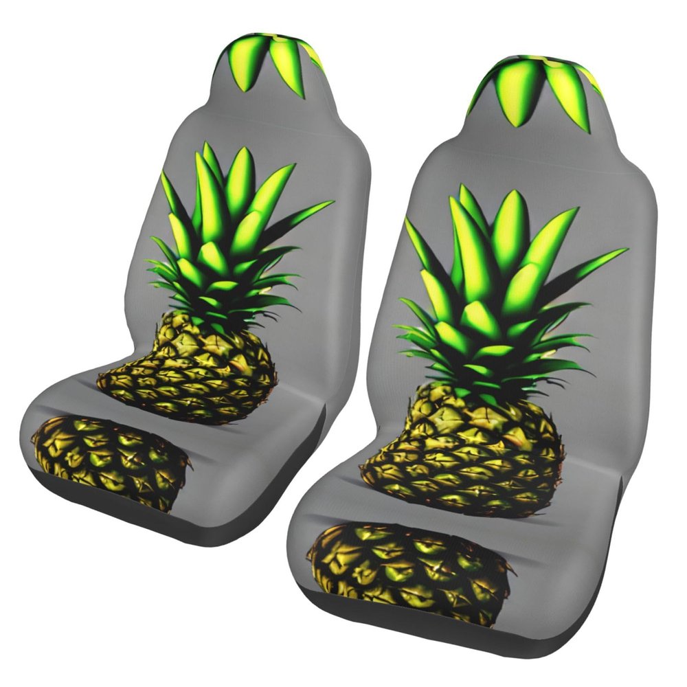 LPLSNWS Cartoon Pineapple Patterned, Durable Car Seat Covers, 2-Pack Suitable for Passenger Cars, Trucks, Commercial Vehicles, and Marine Seats