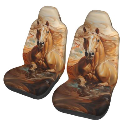 LPLSNWS Horses Running in The Water Patterned, Durable Car Seat Covers, 2-Pack Suitable for Passenger Cars, Trucks, Commercial Vehicles, and Marine Seats