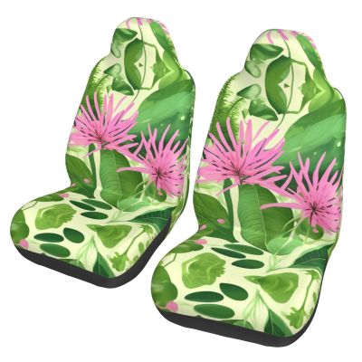 LPLSNWS Pink Plant Flowers Patterned, Durable Car Seat Covers, 2-Pack Suitable for Passenger Cars, Trucks, Commercial Vehicles, and Marine Seats