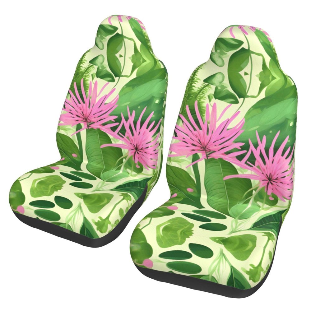 LPLSNWS Pink Plant Flowers Patterned, Durable Car Seat Covers, 2-Pack Suitable for Passenger Cars, Trucks, Commercial Vehicles, and Marine Seats