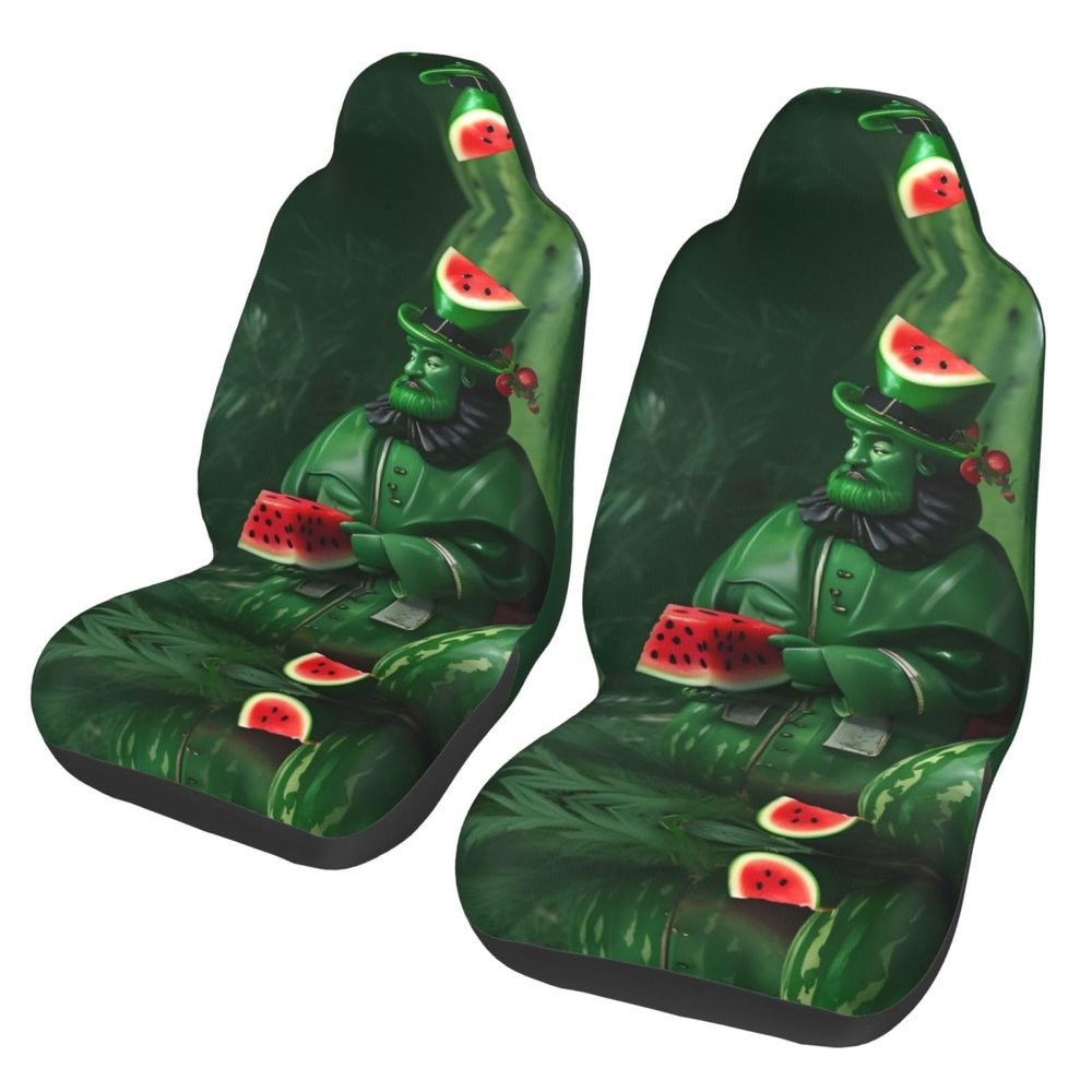LPLSNWS Patrick's Watermelon Festival Patterned, Durable Car Seat Covers, 2-Pack Suitable for Passenger Cars, Trucks, Commercial Vehicles, and Marine Seats