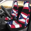 LPLSNWS Ohio State Flag Patterned, Durable Car Seat Covers, 2-Pack Suitable for Passenger Cars, Trucks, Commercial Vehicles, and Marine Seats view 3