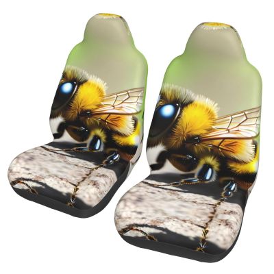 LPLSNWS Cute Little Bee Patterned, Durable Car Seat Covers, 2-Pack Suitable for Passenger Cars, Trucks, Commercial Vehicles, and Marine Seats