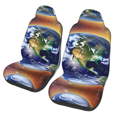 LPLSNWS Cosmic Earth Patterned, Durable Car Seat Covers, 2-Pack Suitable for Passenger Cars, Trucks, Commercial Vehicles, and Marine Seats