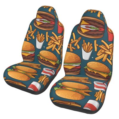 LPLSNWS Lots of Tasty Food Patterned, Durable Car Seat Covers, 2-Pack Suitable for Passenger Cars, Trucks, Commercial Vehicles, and Marine Seats