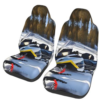 LPLSNWS Advanced Snowmobile Patterned, Durable Car Seat Covers, 2-Pack Suitable for Passenger Cars, Trucks, Commercial Vehicles, and Marine Seats