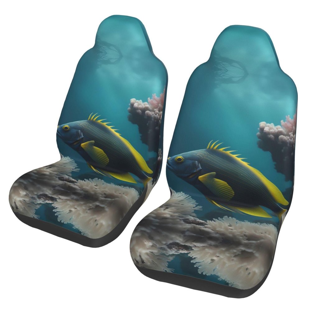 LPLSNWS A Beautiful Fish Patterned, Durable Car Seat Covers, 2-Pack Suitable for Passenger Cars, Trucks, Commercial Vehicles, and Marine Seats