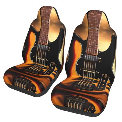 LPLSNWS Instrumental Guitar Patterned, Durable Car Seat Covers, 2-Pack Suitable for Passenger Cars, Trucks, Commercial Vehicles, and Marine Seats
