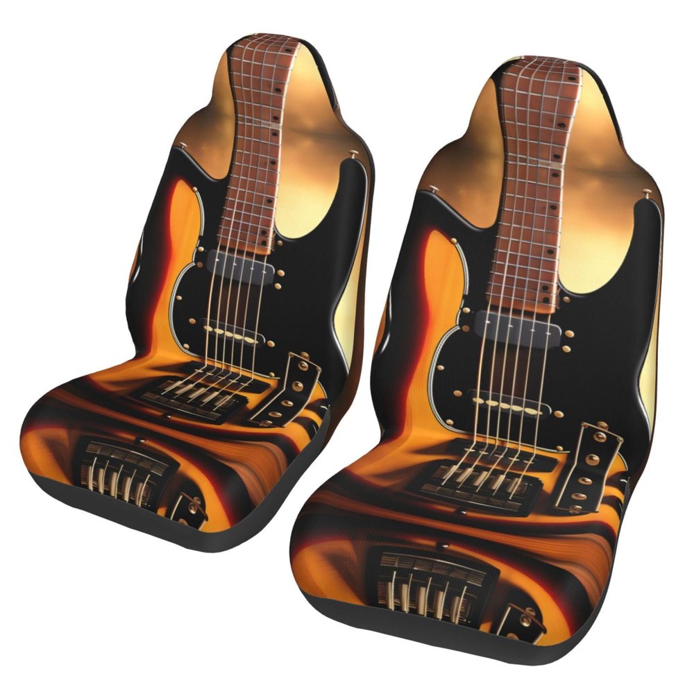 LPLSNWS Instrumental Guitar Patterned, Durable Car Seat Covers, 2-Pack Suitable for Passenger Cars, Trucks, Commercial Vehicles, and Marine Seats