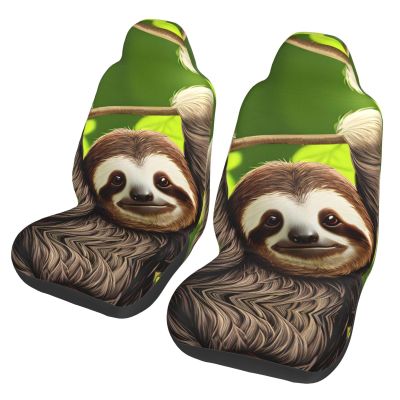 LPLSNWS Cute Sloth Patterned, Durable Car Seat Covers, 2-Pack Suitable for Passenger Cars, Trucks, Commercial Vehicles, and Marine Seats