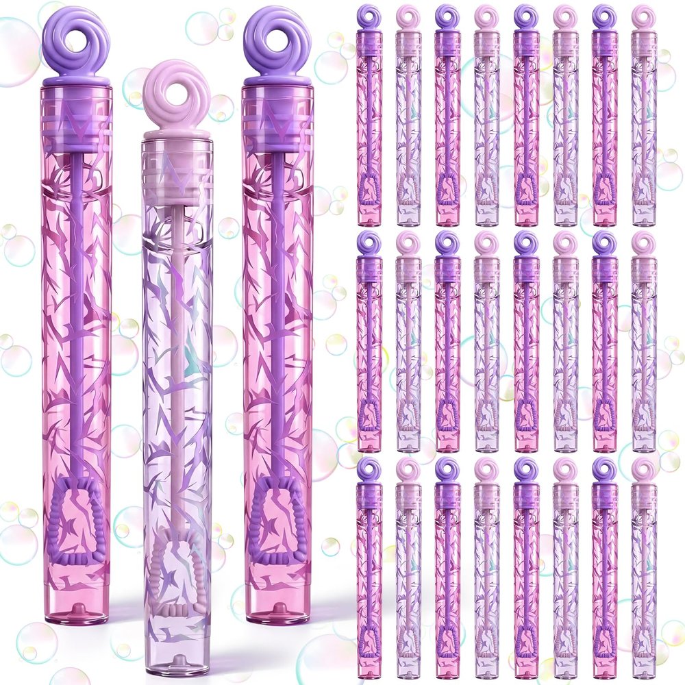 Leitee 24 Pcs Kpop Party Favors, Mini Bubble Wands Crack Print Bubble Wands for Kpop Birthday Party Decoration Goodie Bags Piata Treat Bags Stuffers Prize