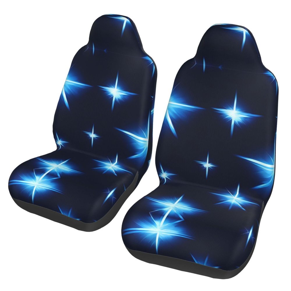 LPLSNWS Cartoon Blue Star Patterned, Durable Car Seat Covers, 2-Pack Suitable for Passenger Cars, Trucks, Commercial Vehicles, and Marine Seats