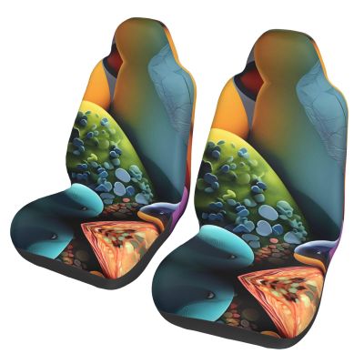LPLSNWS Coloured Stones Patterned, Durable Car Seat Covers, 2-Pack Suitable for Passenger Cars, Trucks, Commercial Vehicles, and Marine Seats