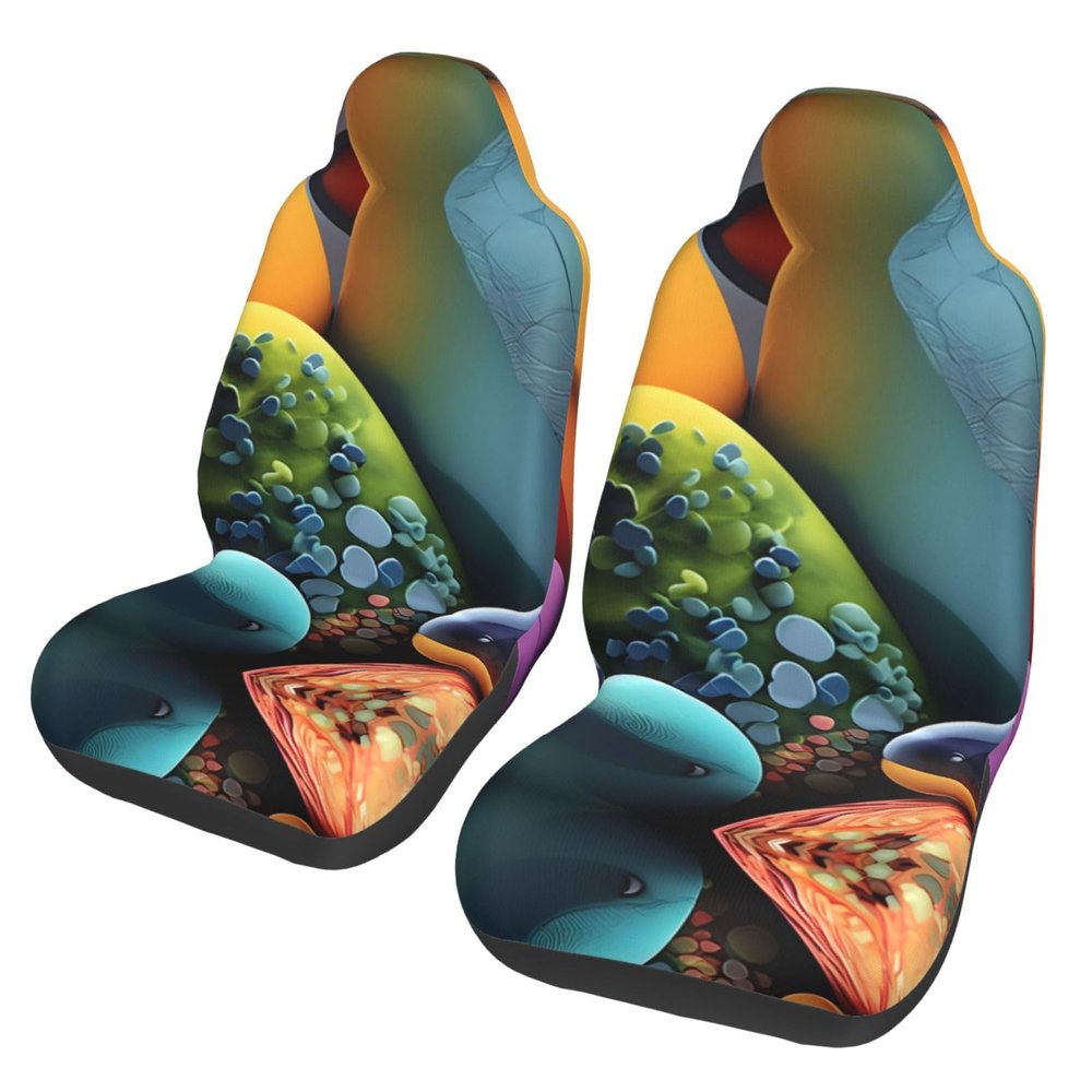 LPLSNWS Coloured Stones Patterned, Durable Car Seat Covers, 2-Pack Suitable for Passenger Cars, Trucks, Commercial Vehicles, and Marine Seats