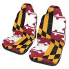 LPLSNWS Flag of Maryland Patterned, Durable Car Seat Covers, 2-Pack Suitable for Passenger Cars, Trucks, Commercial Vehicles, and Marine Seats view 1