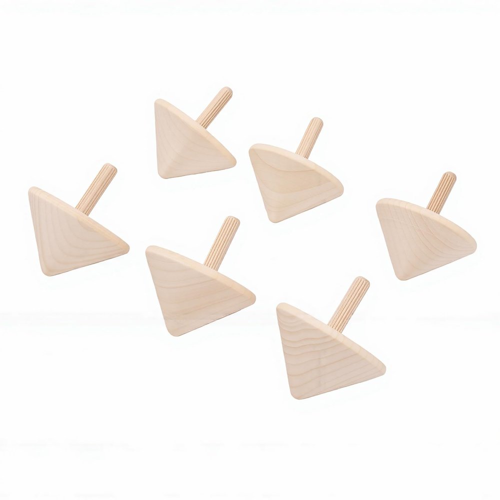 Serounder Wooden Gyroscope Toy Set Paintable DIY Spin Gift 12 Pcs Handmade Craft Kit (12 Pieces)
