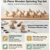 Serounder Wooden Gyroscope Toy Set Paintable DIY Spin Gift 12 Pcs Handmade Craft Kit (12 Pieces) view 4