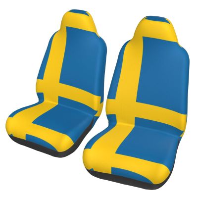 LPLSNWS Swedish Flag Patterned, Durable Car Seat Covers, 2-Pack Suitable for Passenger Cars, Trucks, Commercial Vehicles, and Marine Seats
