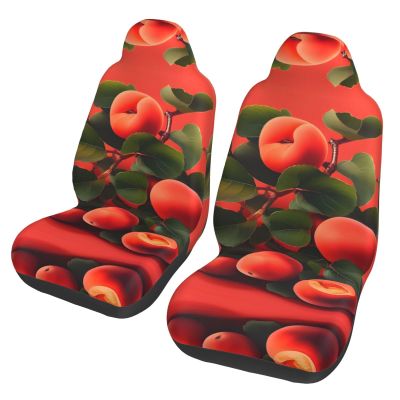 LPLSNWS Red Apricot Patterned, Durable Car Seat Covers, 2-Pack Suitable for Passenger Cars, Trucks, Commercial Vehicles, and Marine Seats