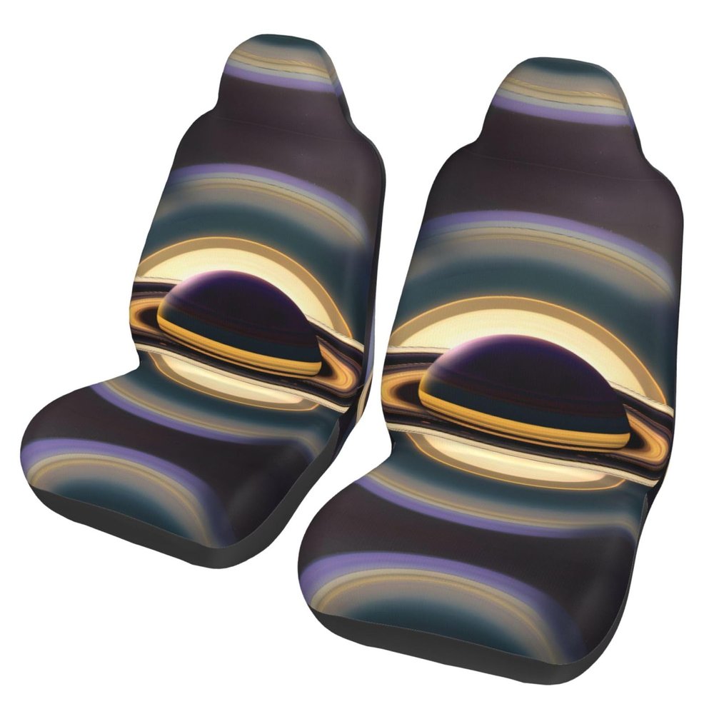 LPLSNWS Beautiful Saturn Patterned, Durable Car Seat Covers, 2-Pack Suitable for Passenger Cars, Trucks, Commercial Vehicles, and Marine Seats