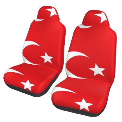 LPLSNWS Flag of Turkey Patterned, Durable Car Seat Covers, 2-Pack Suitable for Passenger Cars, Trucks, Commercial Vehicles, and Marine Seats