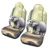LPLSNWS Walking Elephant Patterned, Durable Car Seat Covers, 2-Pack Suitable for Passenger Cars, Trucks, Commercial Vehicles, and Marine Seats view 1
