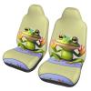 LPLSNWS The Funny Frog Doing Yoga Patterned, Durable Car Seat Covers, 2-Pack Suitable for Passenger Cars, Trucks, Commercial Vehicles, and Marine Seats view 1