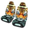 LPLSNWS Little Fat Tiger Head Patterned, Durable Car Seat Covers, 2-Pack Suitable for Passenger Cars, Trucks, Commercial Vehicles, and Marine Seats view 1