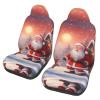 LPLSNWS Winter Santa Claus Patterned, Durable Car Seat Covers, 2-Pack Suitable for Passenger Cars, Trucks, Commercial Vehicles, and Marine Seats view 1